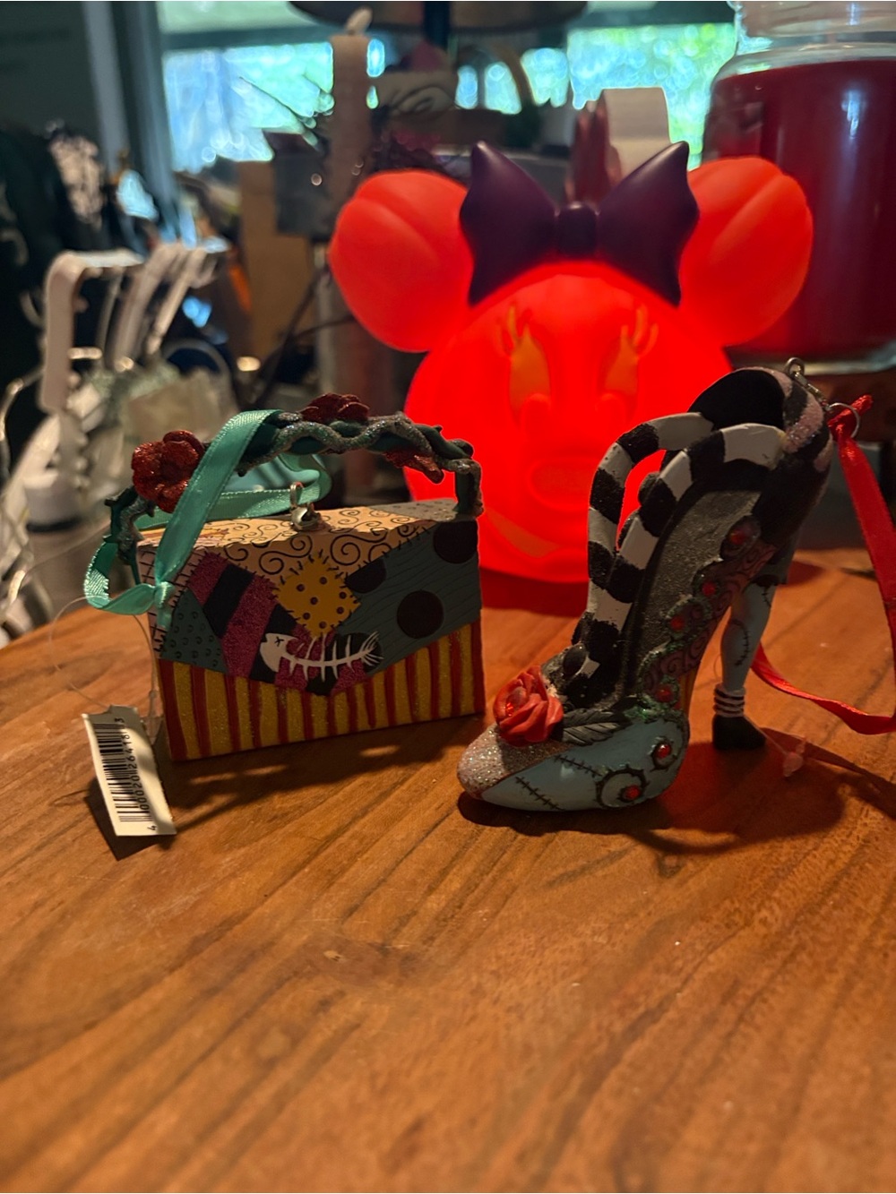 Set of rare Disney nightmare, before Christmas, ornaments, shoe and purse rare